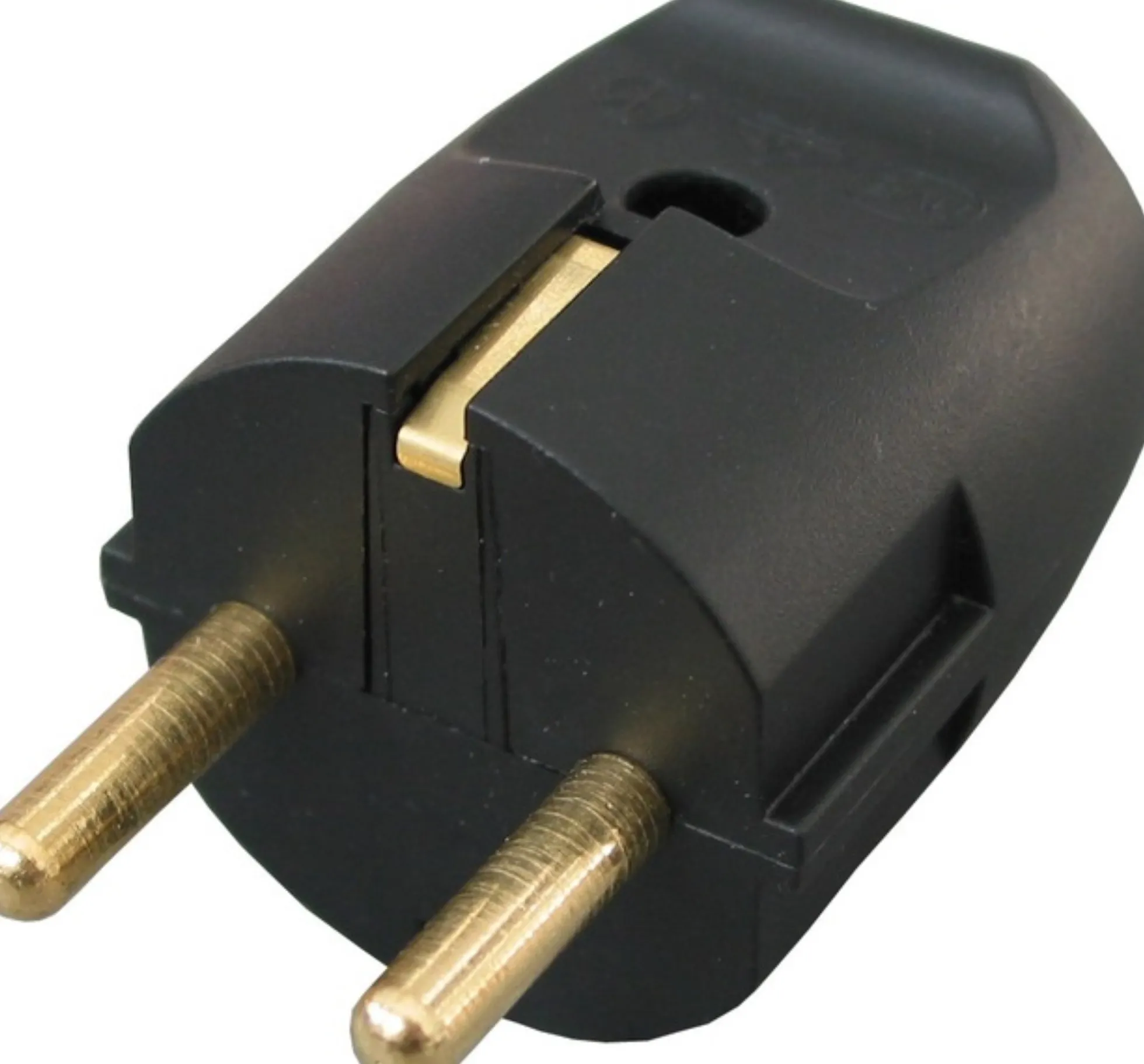 Schuko stikprop med side-jord, sort, 16/250V