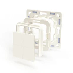 Shelly BLU Wall Switch 4 ZB, batteritryk, Bluetooth + Zigbee, uden ramme