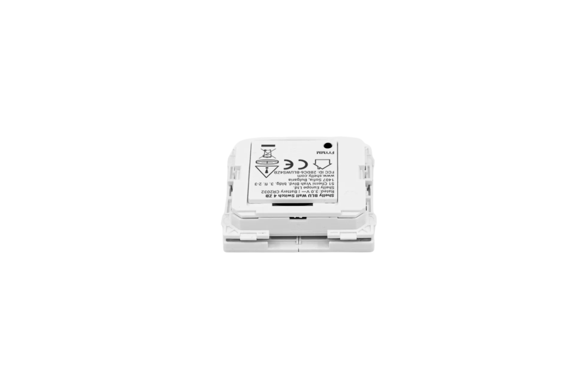 Shelly BLU Wall Switch 4 ZB, batteritryk, Bluetooth + Zigbee, uden ramme