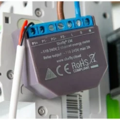 Shelly EM, WiFi energimåler, 2x50/120A (uden strømtrafo) (restsalg)