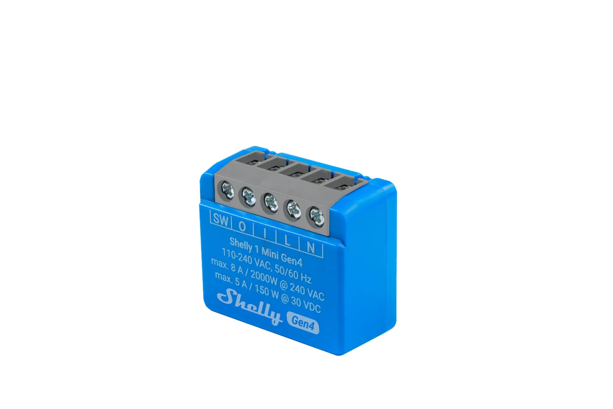Shelly 1 Mini Gen4 - WiFi + Zigbee relæ, potentialfrit kontaktsæt (230VAC)
