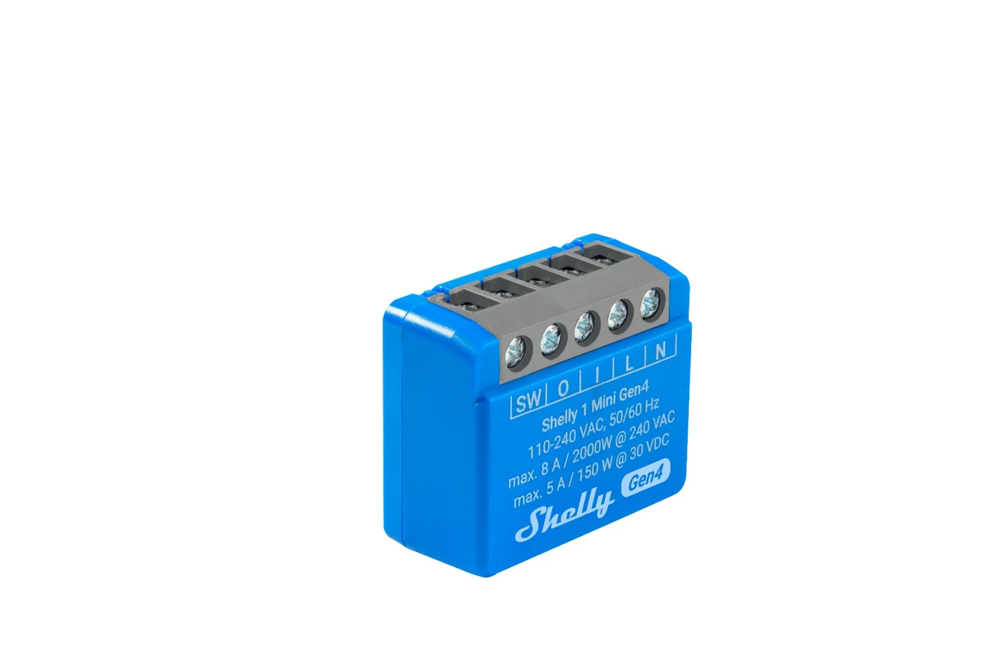 Shelly 1 Mini Gen4 - WiFi + Zigbee relæ, potentialfrit kontaktsæt (230VAC)