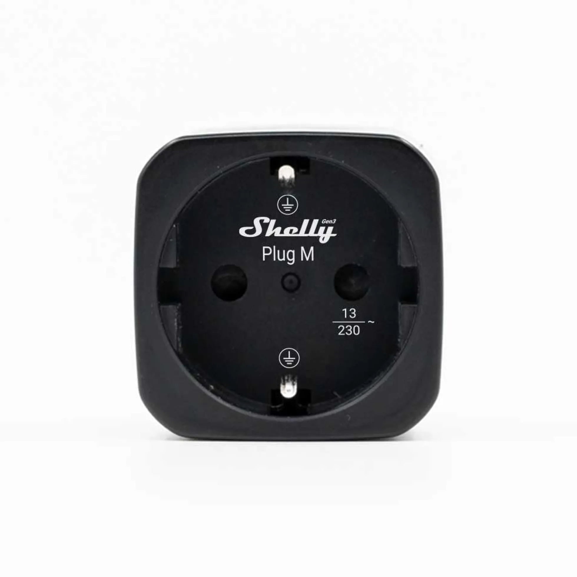 Shelly Plug M Gen3 Smart Plug med energimåler, Matter (WiFi), sort (2-pak)