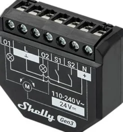 Shelly 2PM Gen3, WiFi relæ/jalousi, 2 kanaler med effektmåling