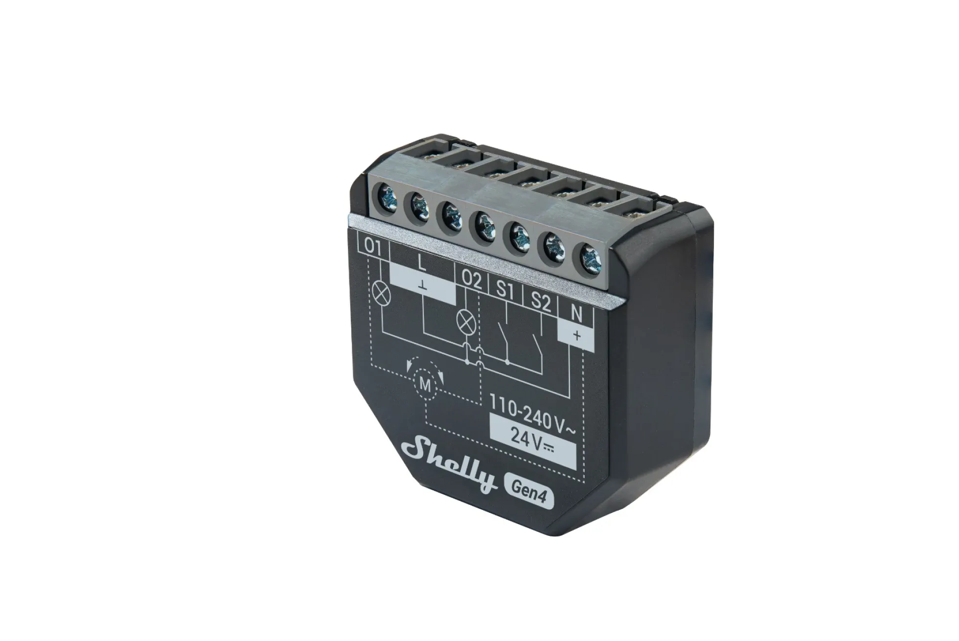 Shelly 2PM Gen4 - WiFi + Zigbee relæ/jalousi, 2 kanaler, effektmåling (24VDC/230VAC)