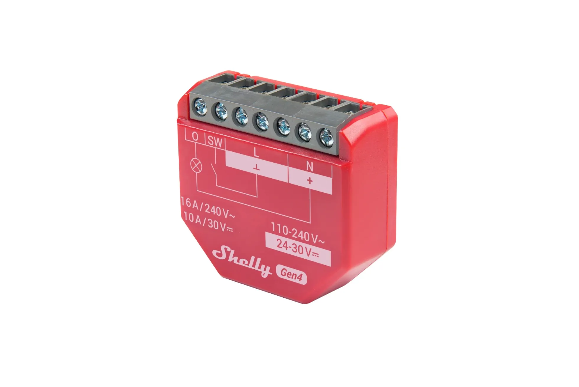 Shelly 1PM Gen4 - WiFi + Zigbee relæ med effektmåling (24VDC/230VAC)