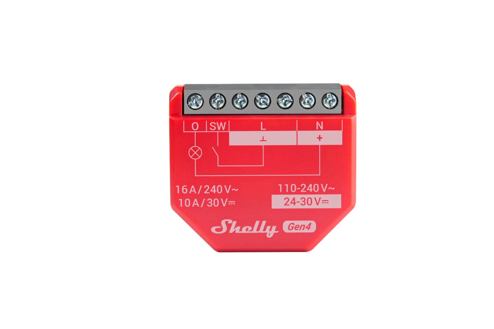 Shelly 1PM Gen4 - WiFi + Zigbee relæ med effektmåling (24VDC/230VAC)