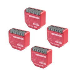 Shelly 1PM Gen4 - WiFi + Zigbee relæ med effektmåling (24VDC/230VAC), 4-pak