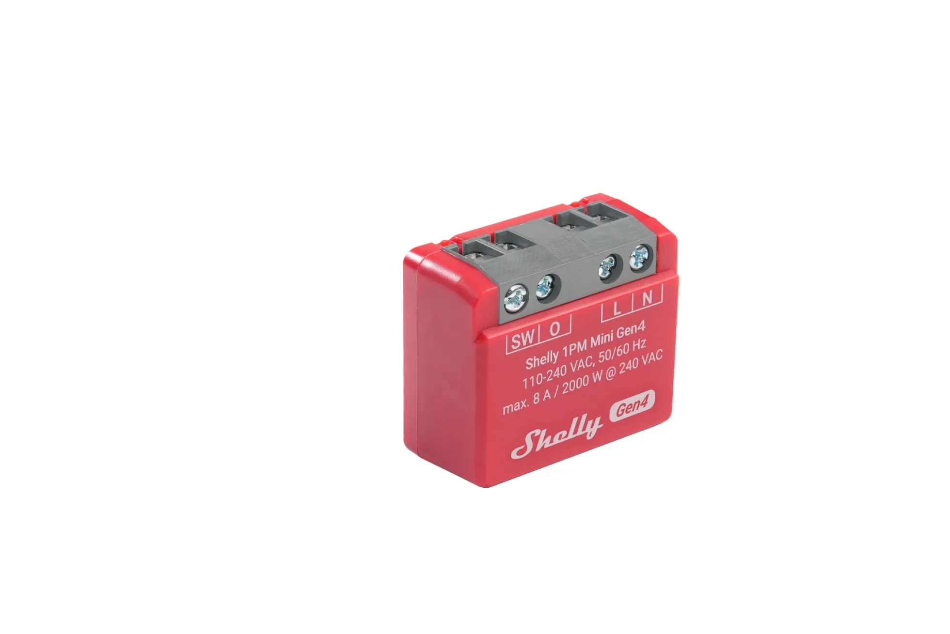 Shelly 1PM Mini Gen4 - WiFi + Zigbee relæ med effektmåling (230VAC)