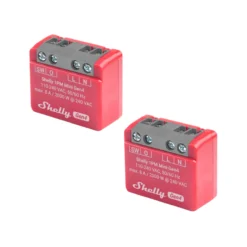 Shelly 1PM Mini Gen4, WiFi + Zigbee relæ med effektmåling (230 VAC), 2 pak