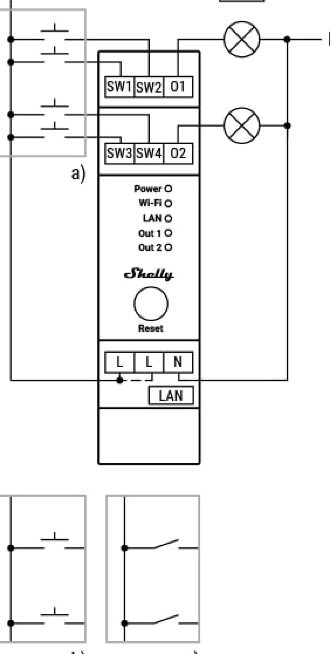 Shelly Pro Dimmer 2PM, WiFi tavlelysdæmper, 2-kanals, 2x200W