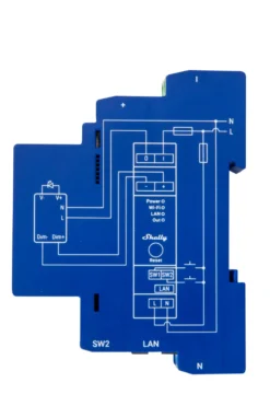 Shelly Pro Dimmer 0/1-10V PM, WiFi-styret 0/1-10V styring, DIN-skinne
