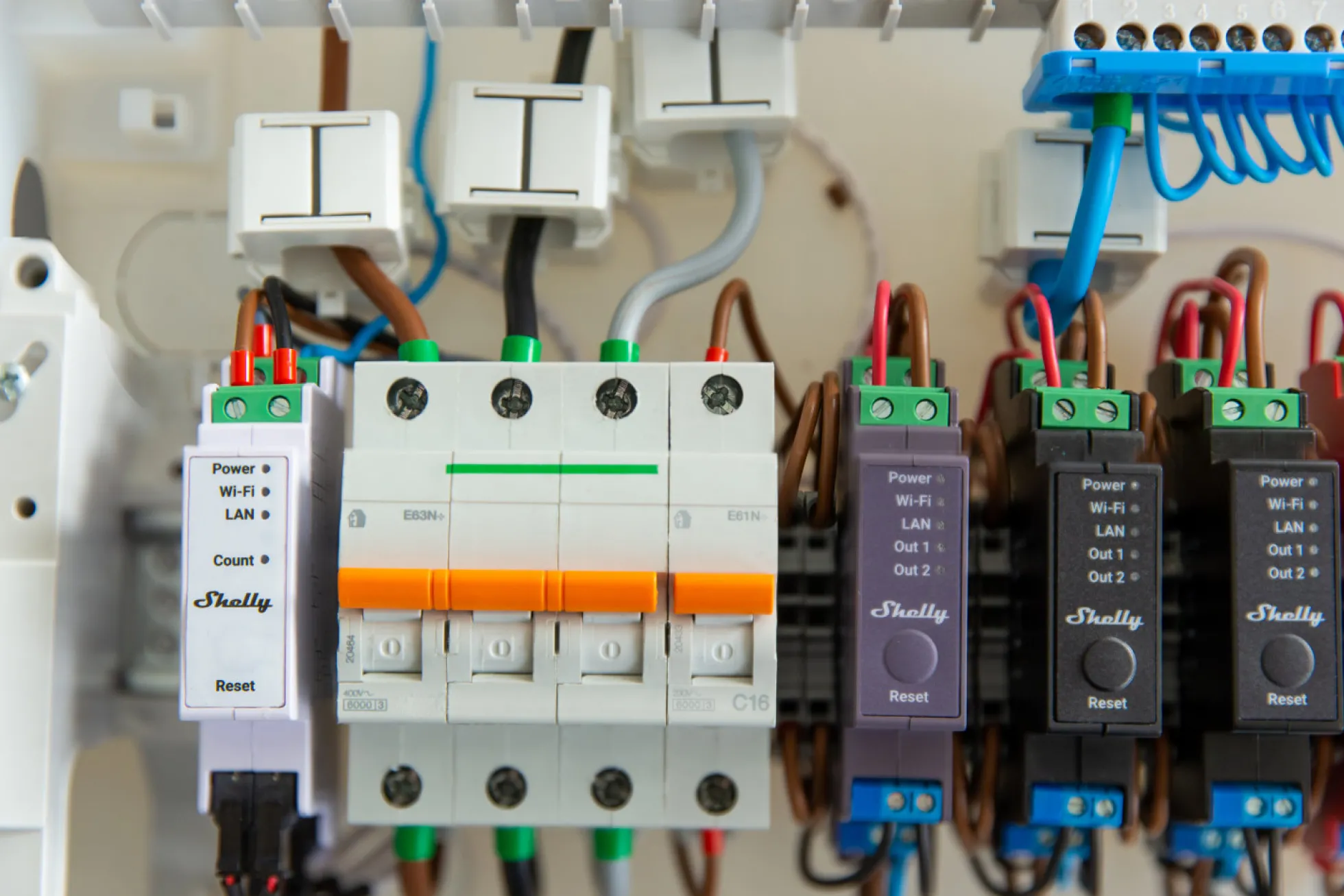 Shelly Pro 3EM 400A, WiFi 3-faset energimåler, 400A, 230V
