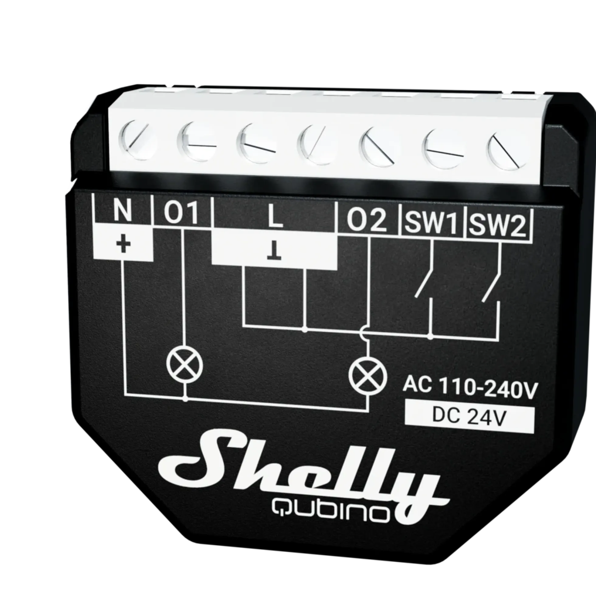 Shelly Qubino Wave 2PM, Z-Wave, 2-kanals relæ, 16A