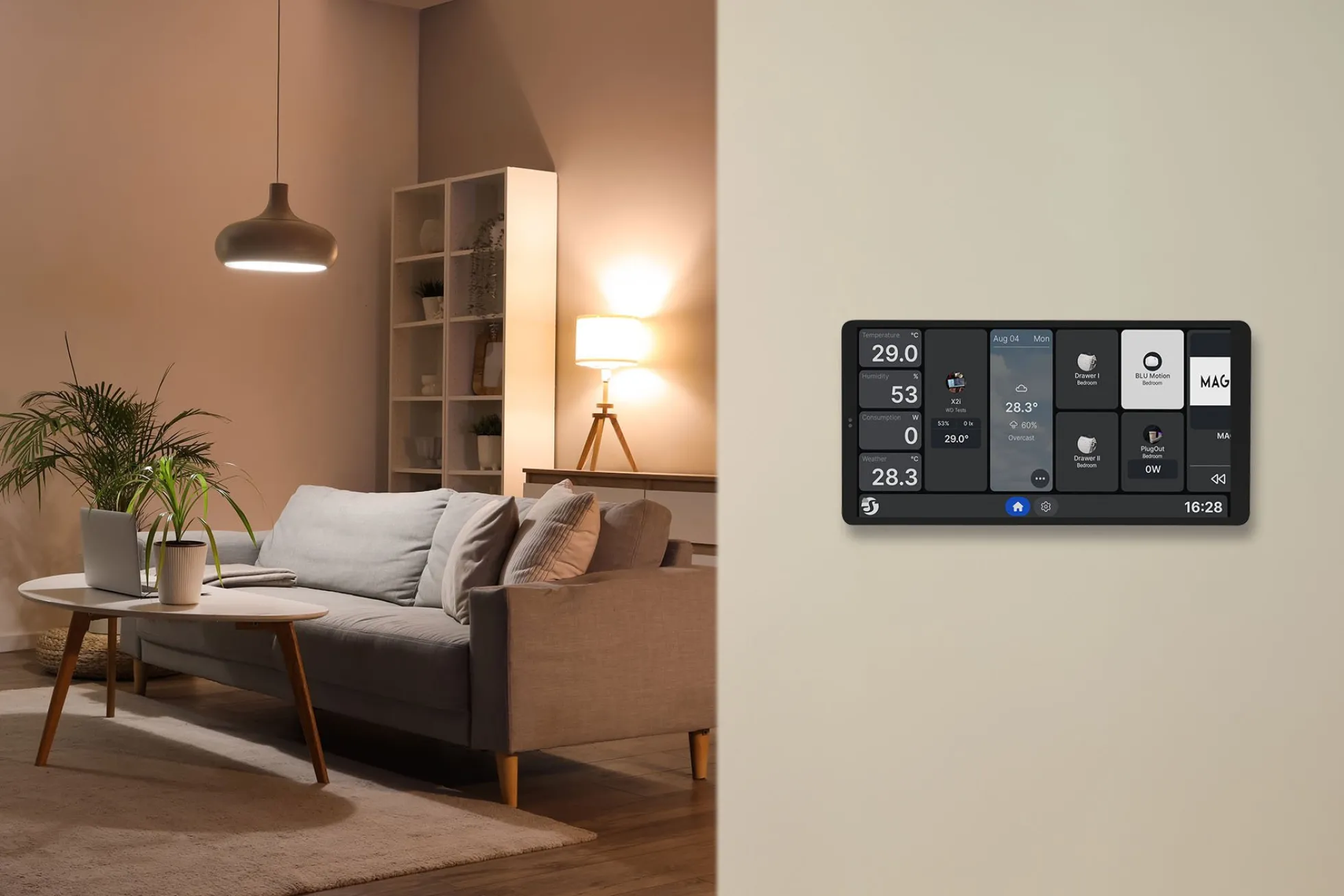 Shelly Wall Display X2i, WiFi touch skærm, 6.9"