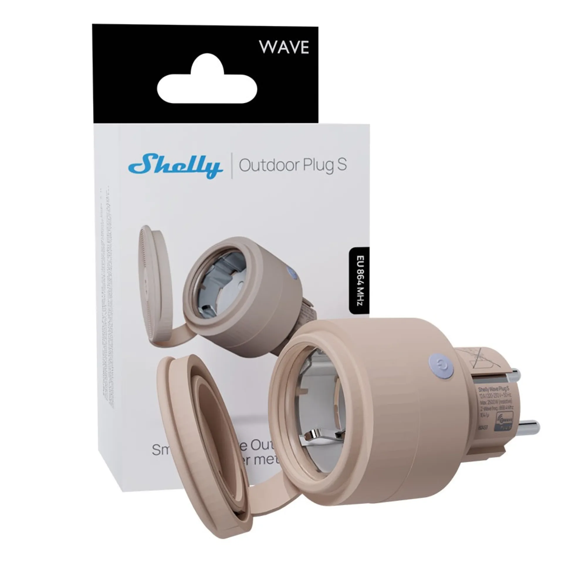 Shelly Wave Outdoor Smart Plug, IP44, Zigbee, WiFi, Matter