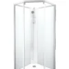 Showerama 10-5 classic femkantet brusekabine, 90x90 cm, alu/frostet glas