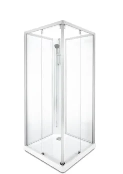 Showerama 10-5 classic rektangulær brusekabine, 90x90 cm, alu/klar