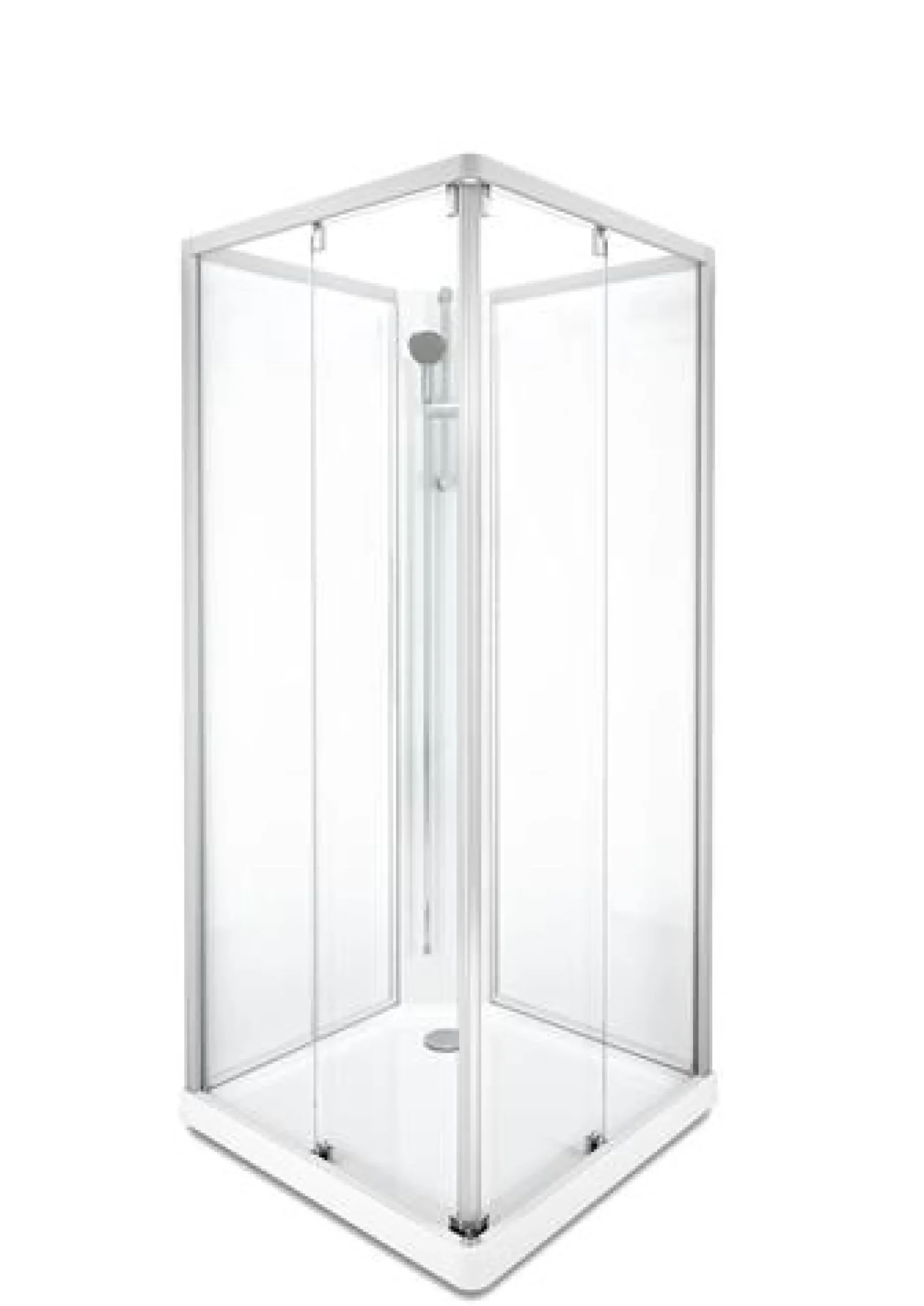 Showerama 10-5 classic rektangulær brusekabine, 90x90 cm, alu/klar