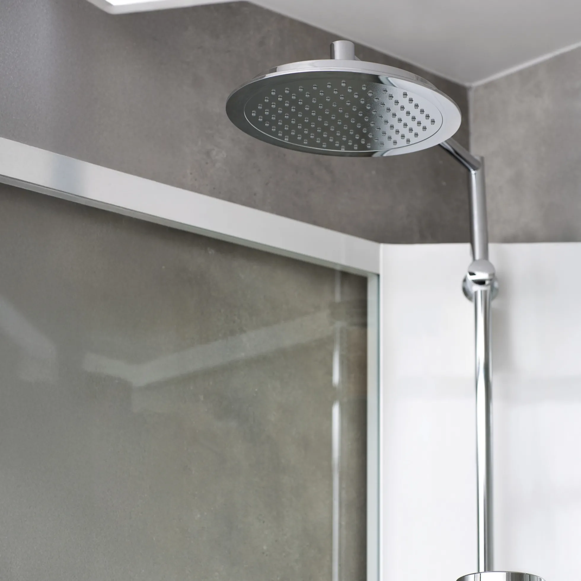 Showerama 10-5 comfort femkantet brusekabine, 90x90 cm, alu/frost