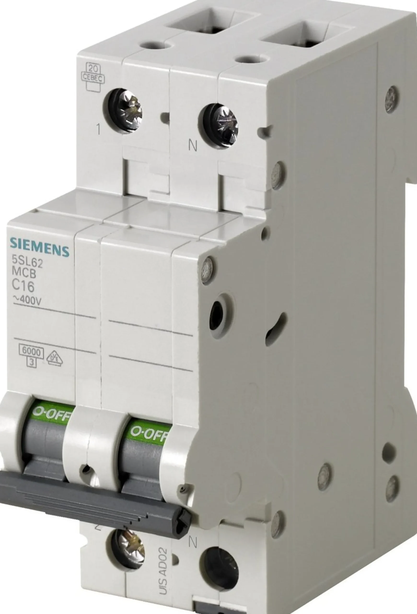 Siemens SSL6 – Automatsikring, C 10A, 230Vac, 1P+N, 6kA, 2 modul