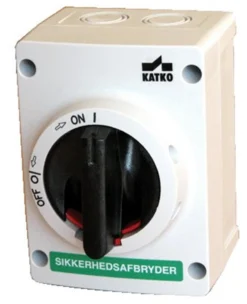 Sikkerhedsafbryder 16A 4P EMC 2xM25, grå