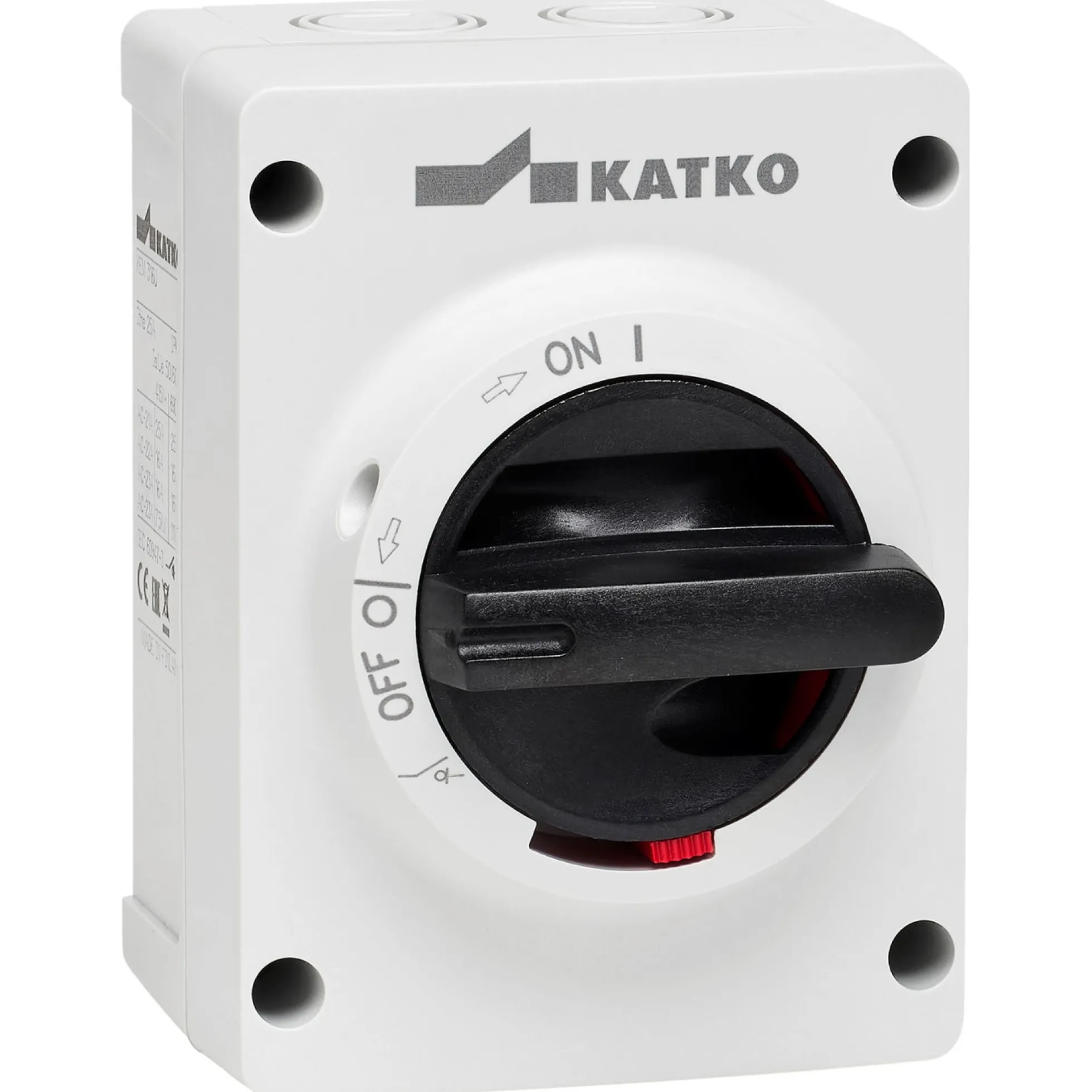 Sikkerhedsafbryder EMC 16A, 3P, 2xM25, grå - Katko