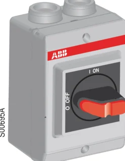 Sikkerhedsafbryder, 3 polet, 16A, M25, sort greb - ABB OTP16K3M25