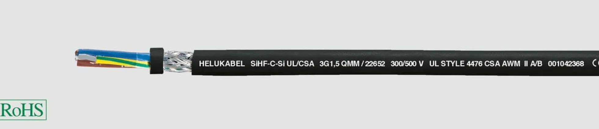Silikonekabel SiHF-C-Si UL/CSA, 4G1 qmm/AWG18 - pr. meter