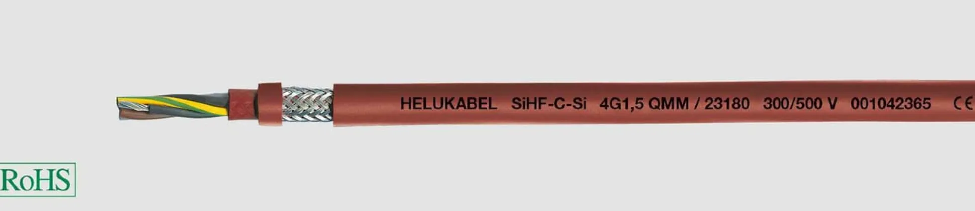 Silikonekabel SiHF-C-Si 2X1, rødbrun, afmålt - pr. meter