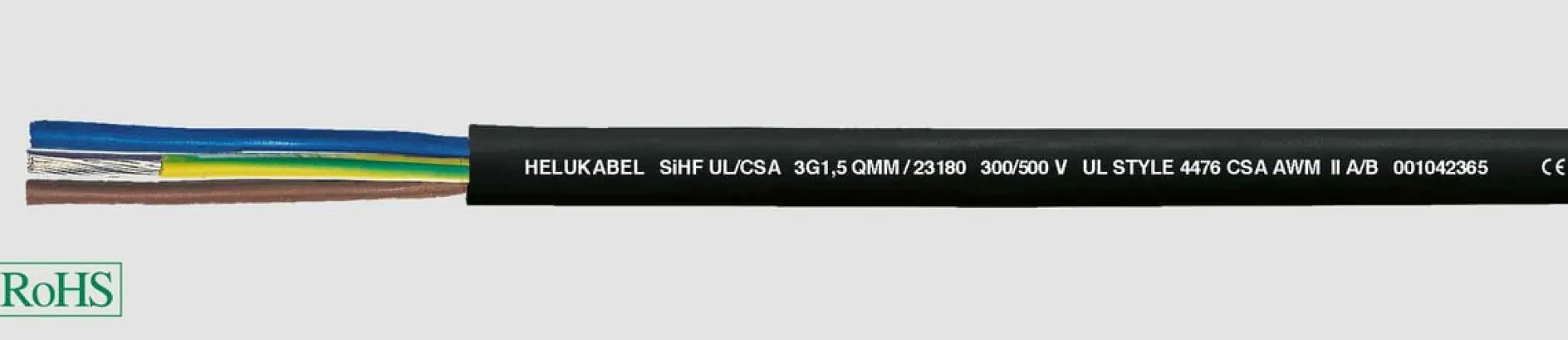 Silikonekabel SiHF UL/CSA, 5G4 qmm/AWG12 - pr. meter