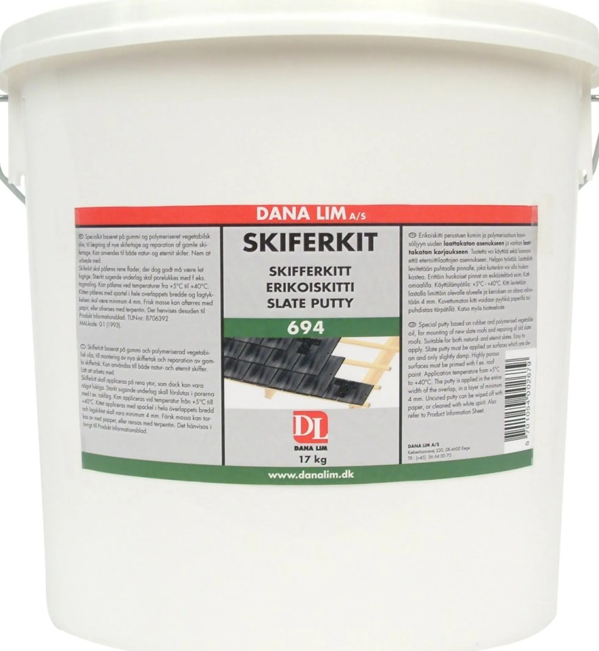 Skiferkit 694: Specialkit til natur- og eternitskifer, sort, 17 kg – Dana Lim