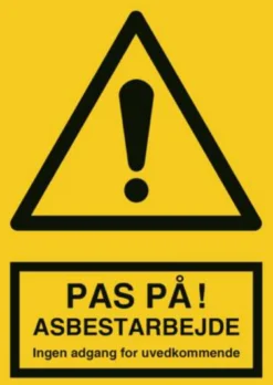 Skilt Asbest Arbejde A4, 297x210 vinyl
