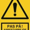 Skilt til asbestarbejde, A4, 297x210, alu