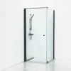 Skoga brusehjørne lige/fast, 90x103, sort mat/klart glas (restsalg)