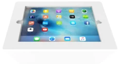 Skrivebordstativ til 9,7 "iPads, 125 vinkel, aluminium, hvid