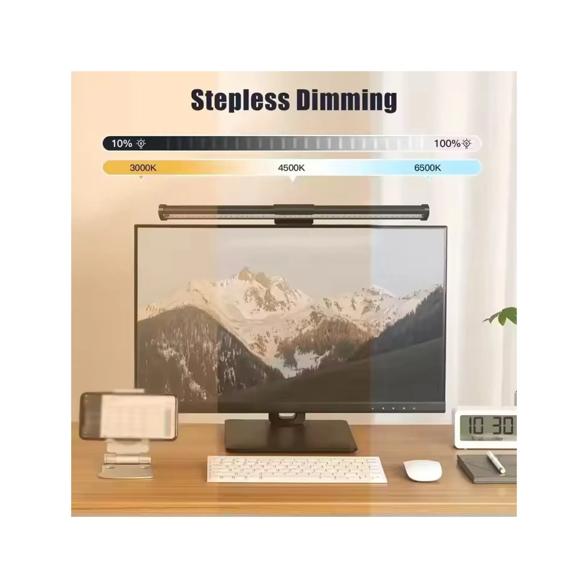 Skærmlys lampe, 44 cm, 18W, USB, touch styring