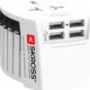 SKROSS MUV USB 4xA, 2-polet rejseadapter med 4x USB-A porte