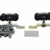 Skydedørsbeslagsæt, 2 x rullebeslag, 1 x dørstop, 1 x clip-stop, <100 kg - Henderson Husky