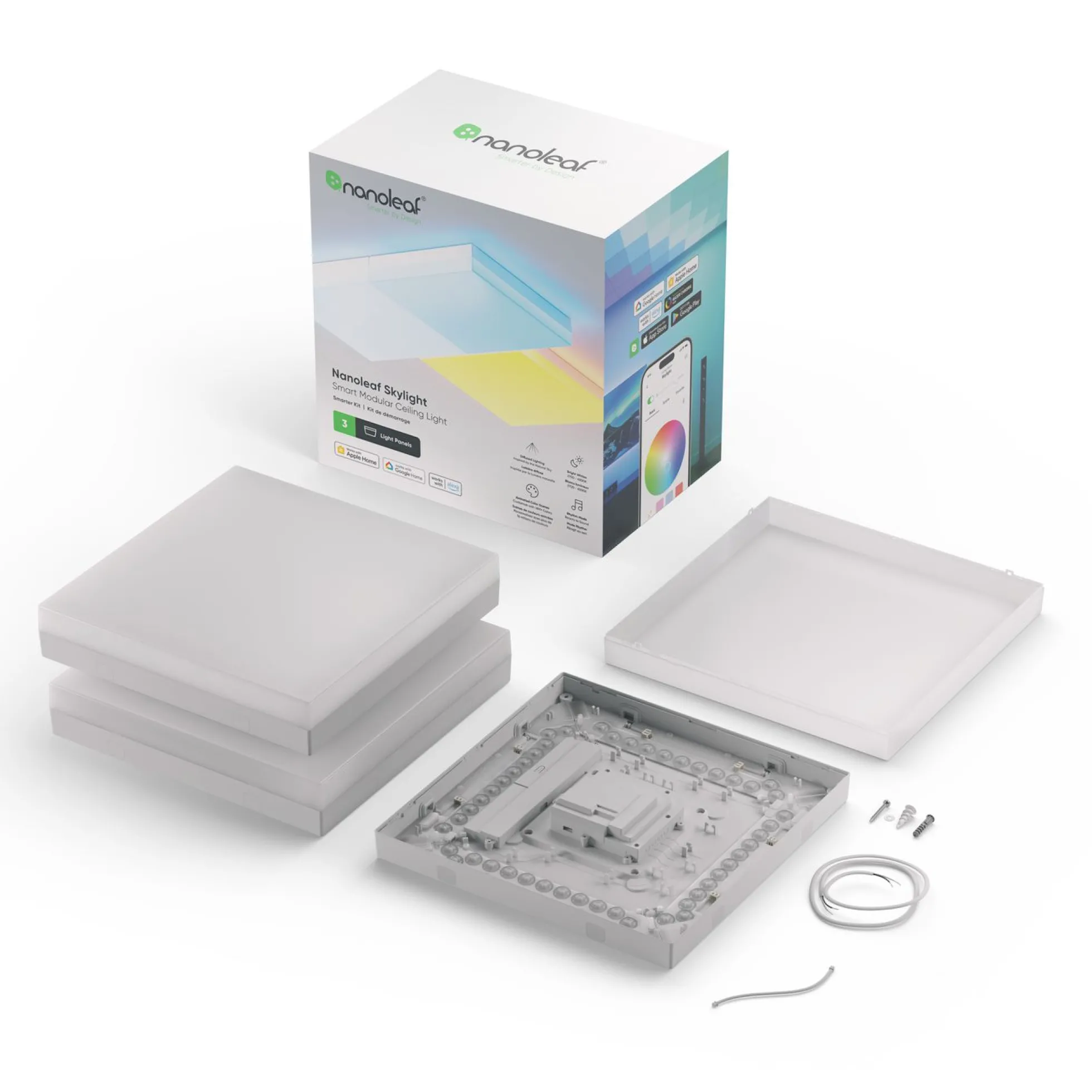 Skylight Smart LED-loftslampe startpakke, 3-pak - Nanoleaf