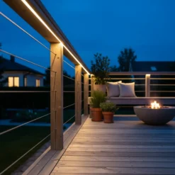 Slim COB LED strip vandtæt, 296/m LED, 9W/m, IP67, 230V, tape bagpå
