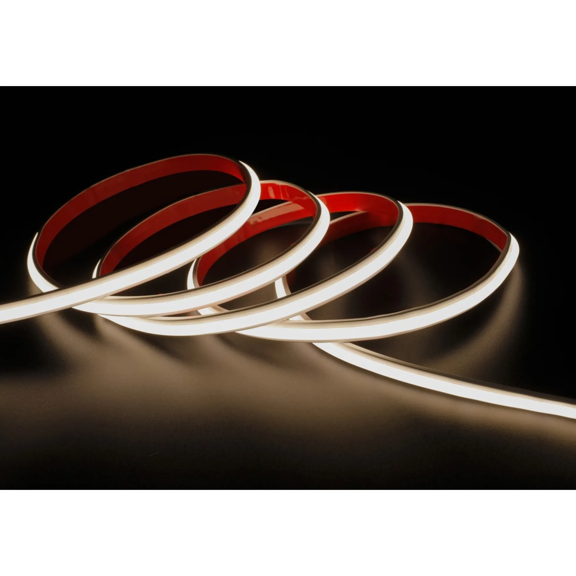 Slim COB LED strip vandtæt, 296/m LED, 9W/m, IP67, 230V, tape bagpå