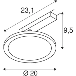 SLV Panel Track LED armatur til 1-faset lysskinne, 3000K, 1800 lm
