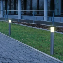 SLV Rox Acryl standerlampe, IP44, E27, rustfri stål