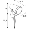 SLV Samrina jordspydlampe, GU10, IP65, sort (mat)