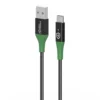 Smart Charge USB-A til USB-C kabel, 1 meter, sort/grøn - MicroConnect