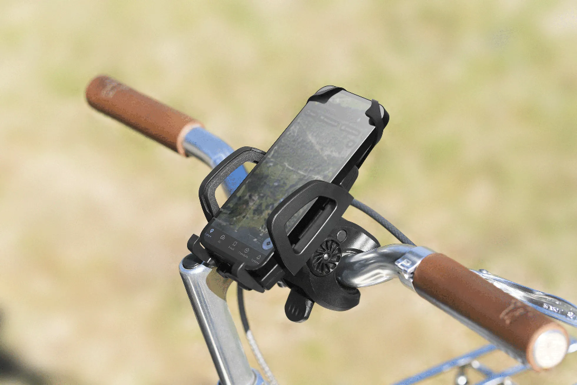 Smartphone-holder til cykler, drejelig, sort
