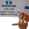 Søm ringede, 2,8x25 mm, kobber, 600 stk. pr. pakke