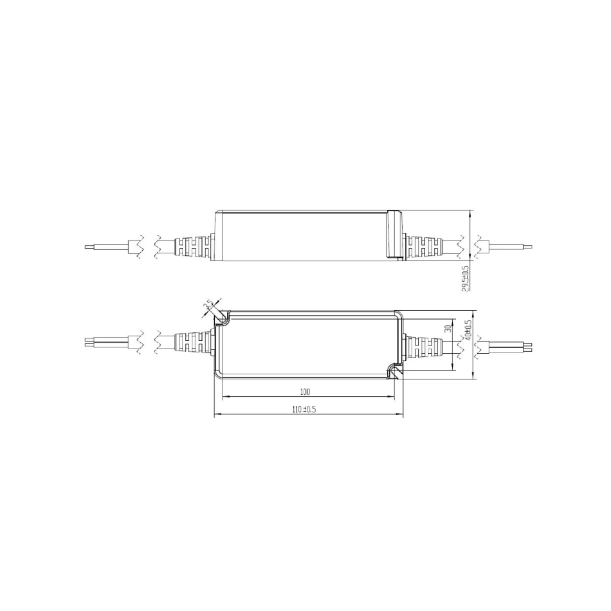 Snappy strømforsyning, 35W, 12V DC, 2.91A, IP67