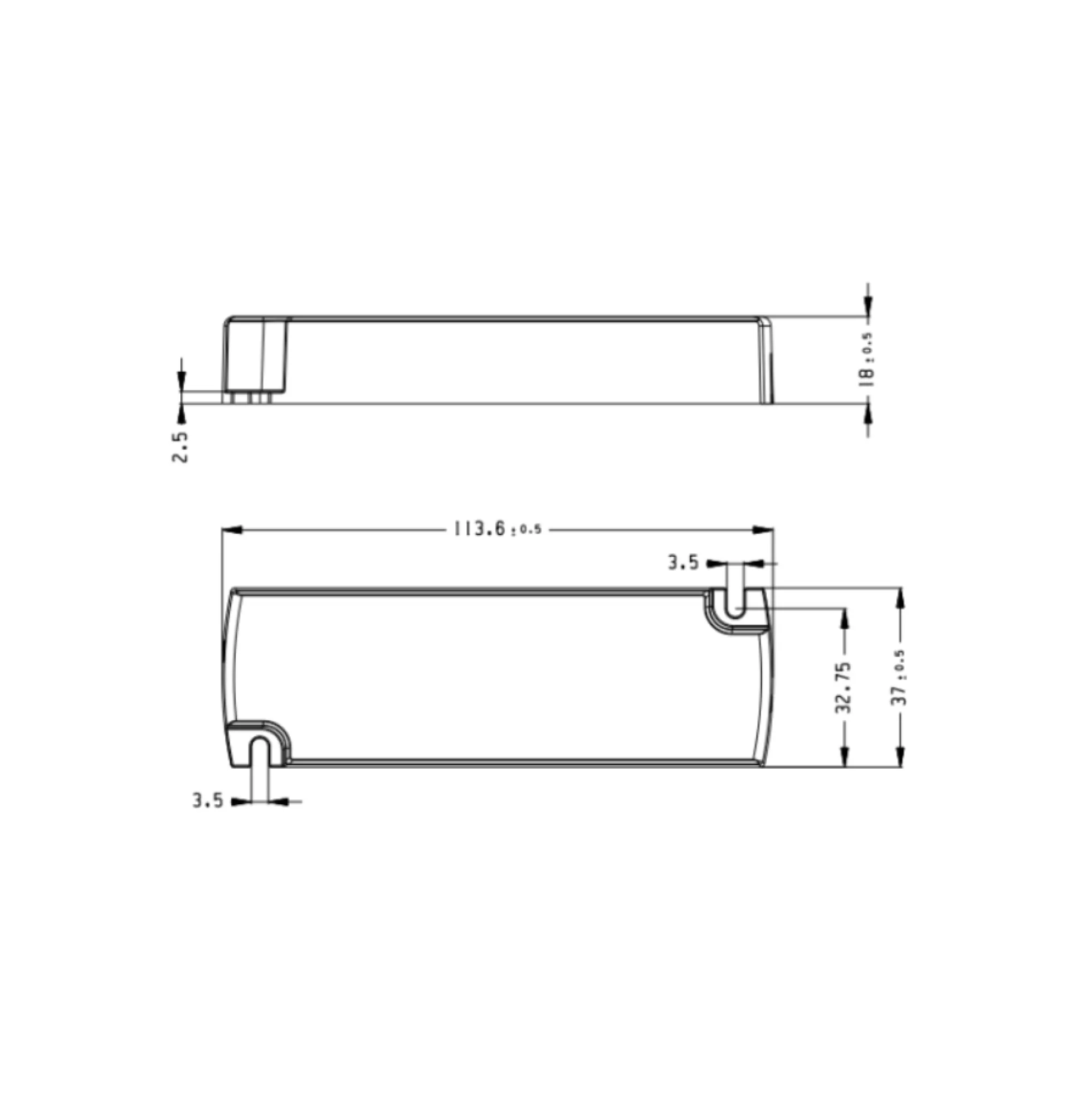 Snappy strømforsyning, 20W, 12V DC, 1.67A, IP44